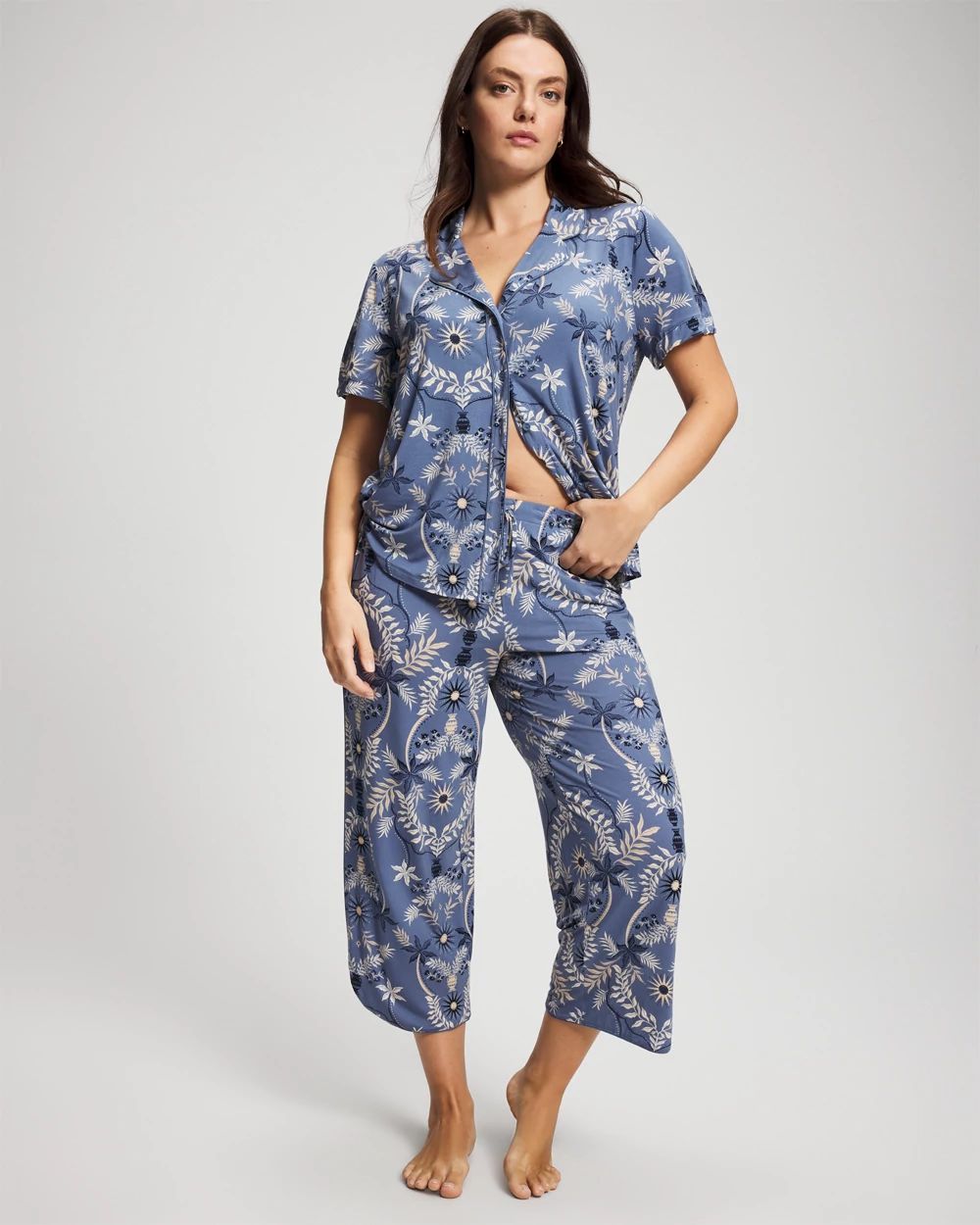 Piped Crop Pajama Pants | Soma